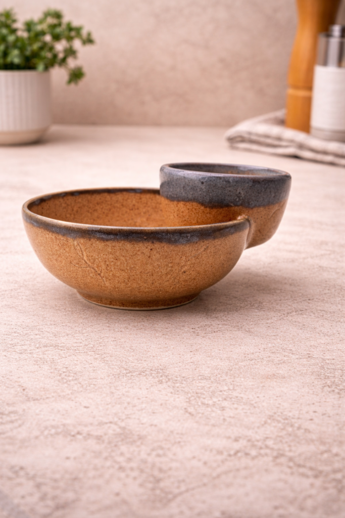 handmade medium chip and dip bowl ceramic single serve snack bowl