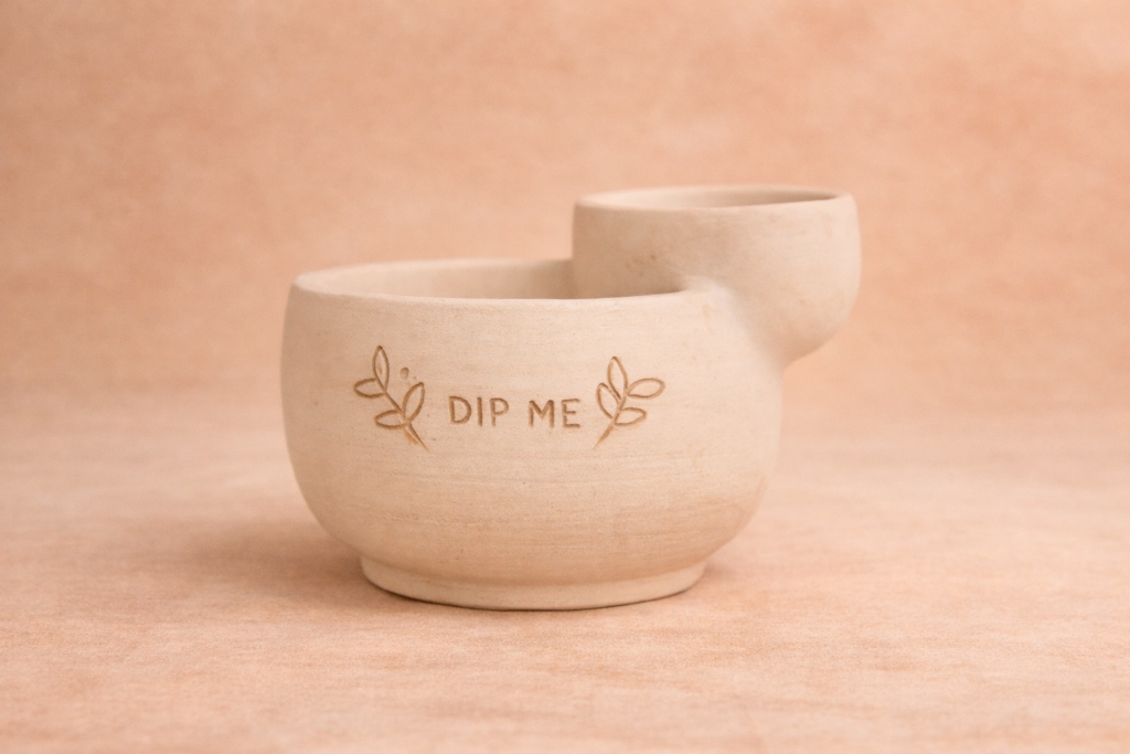 handmade mini chip and dip bowl ceramic single serve snack bowl