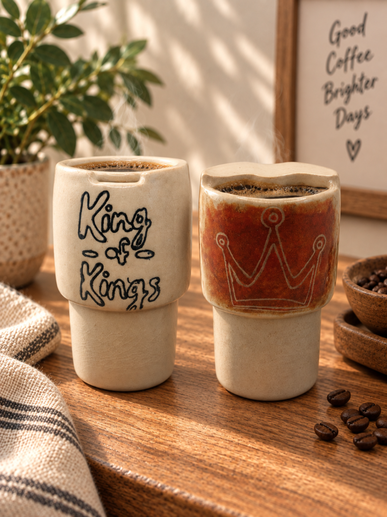 King of Kings Christian mug handmade by B’s Pottery Studio